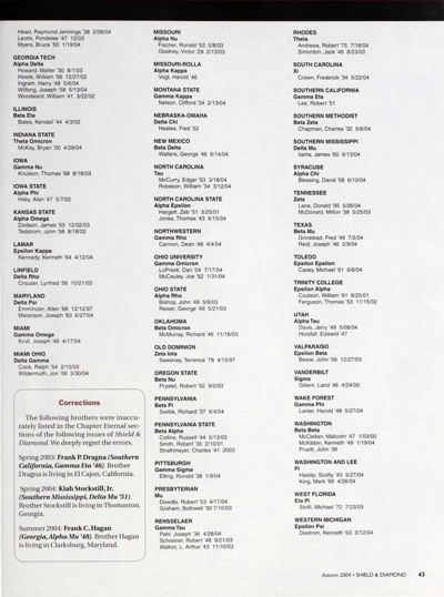 Corrections, Autumn 2004